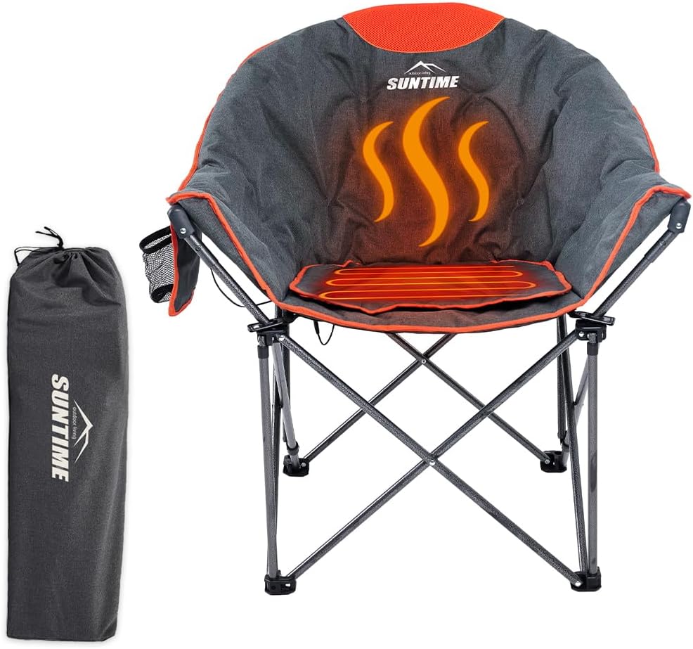 Suntime Heated Oversized Camping Chair - 3 Heat Levels