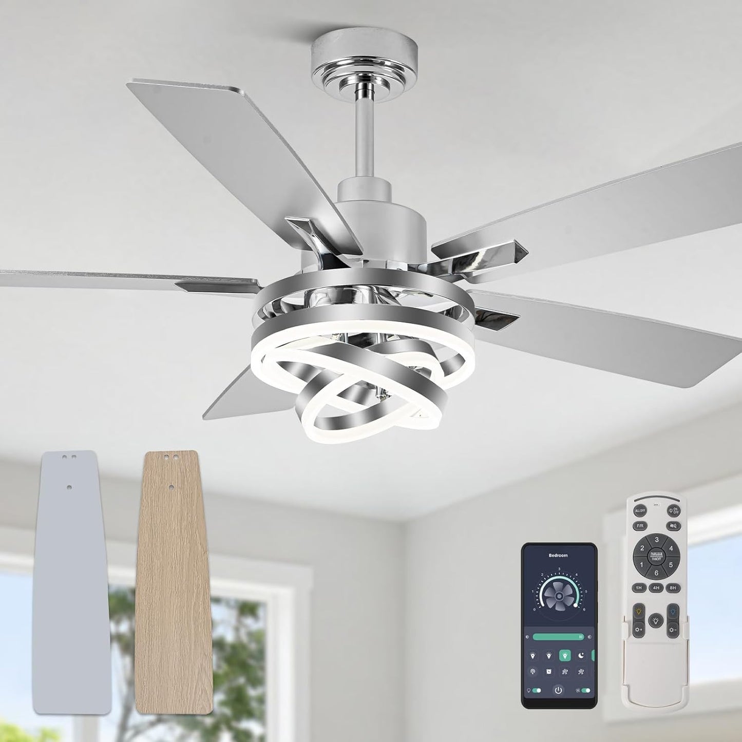 52 Inch Ceiling Fan with Light for Modern Living Spaces