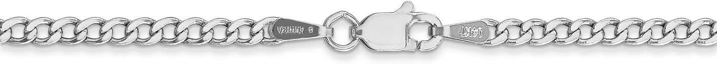 14k White Gold Lightweight Curb Chain Necklace Bracelet Anklet