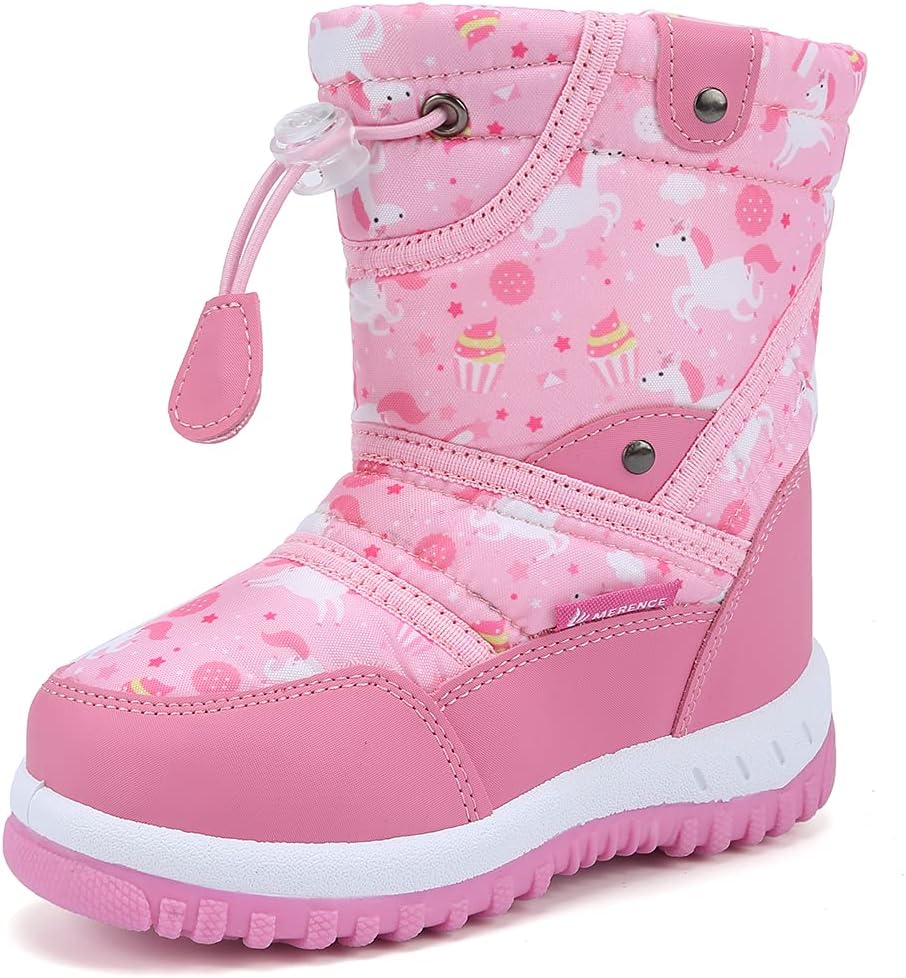 EQUICK Boys Girls Winter Boots Waterproof Lightweight Kid Snow Boots
