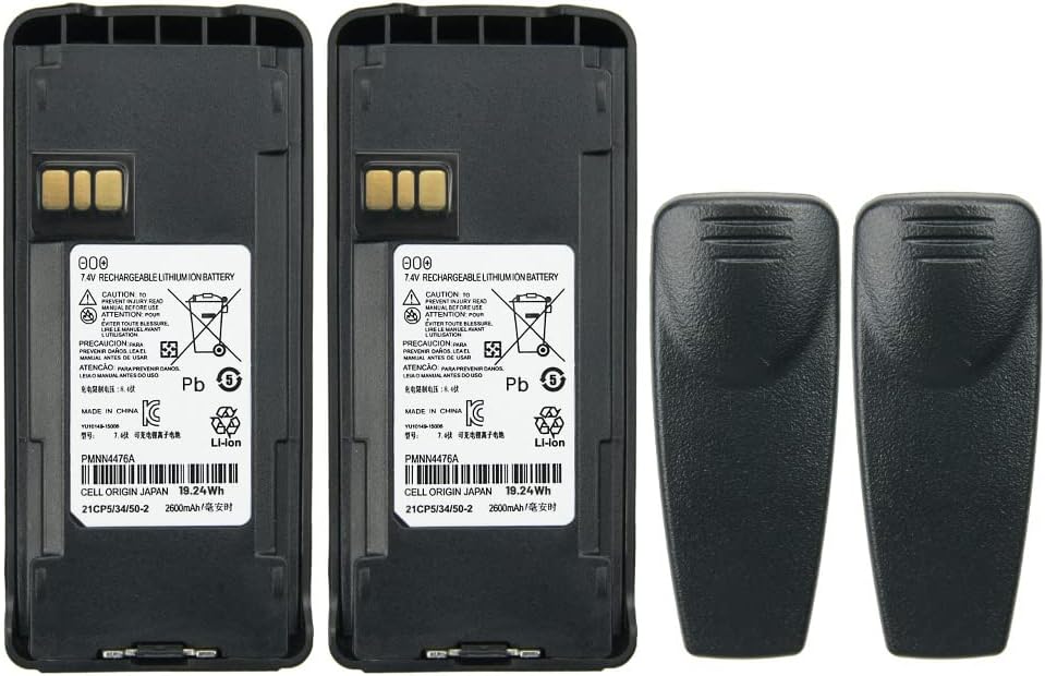 2 Pack PMNN4476A Rechargeable Battery for Motorola Walkie Talkies