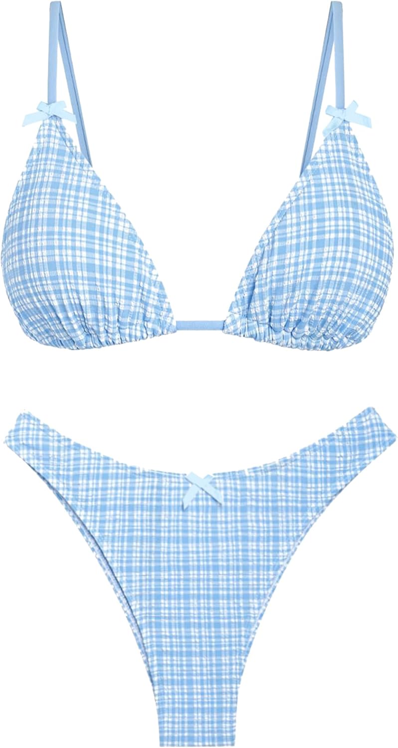 Seamoly Women's Bikini Sets with Tie Back Bowknot Design