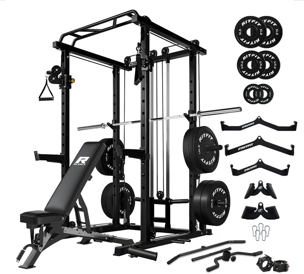 RitFit Multi-Function Squat Rack Power Cage for Home Gym