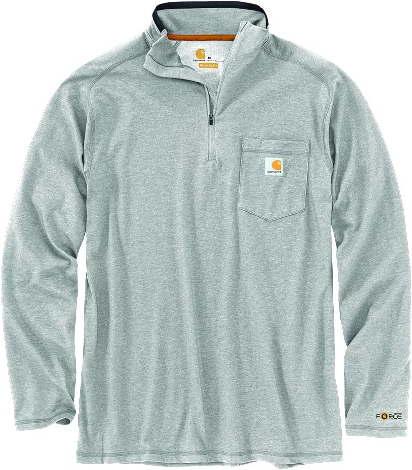 Carhartt Men's Force Relaxed Fit Quarter-Zip Mock-Neck T-Shirt