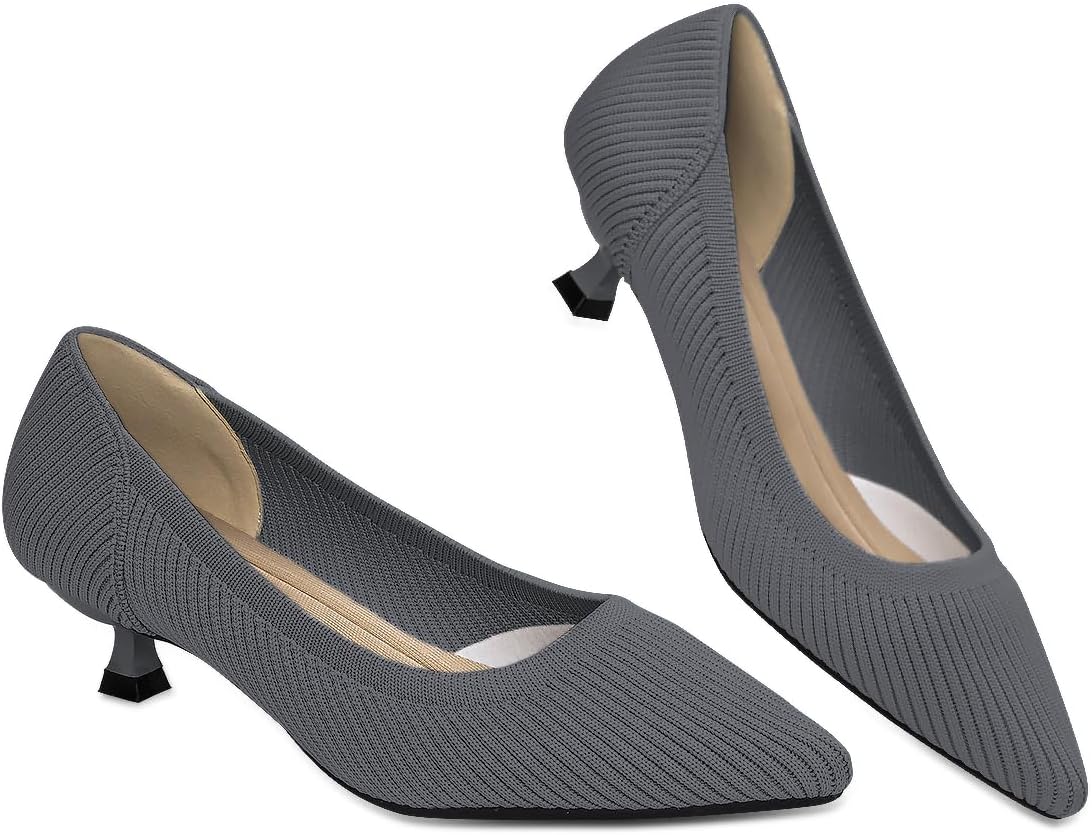 Womens Kitten Heels Pumps Shoes for Work Office Casual Events