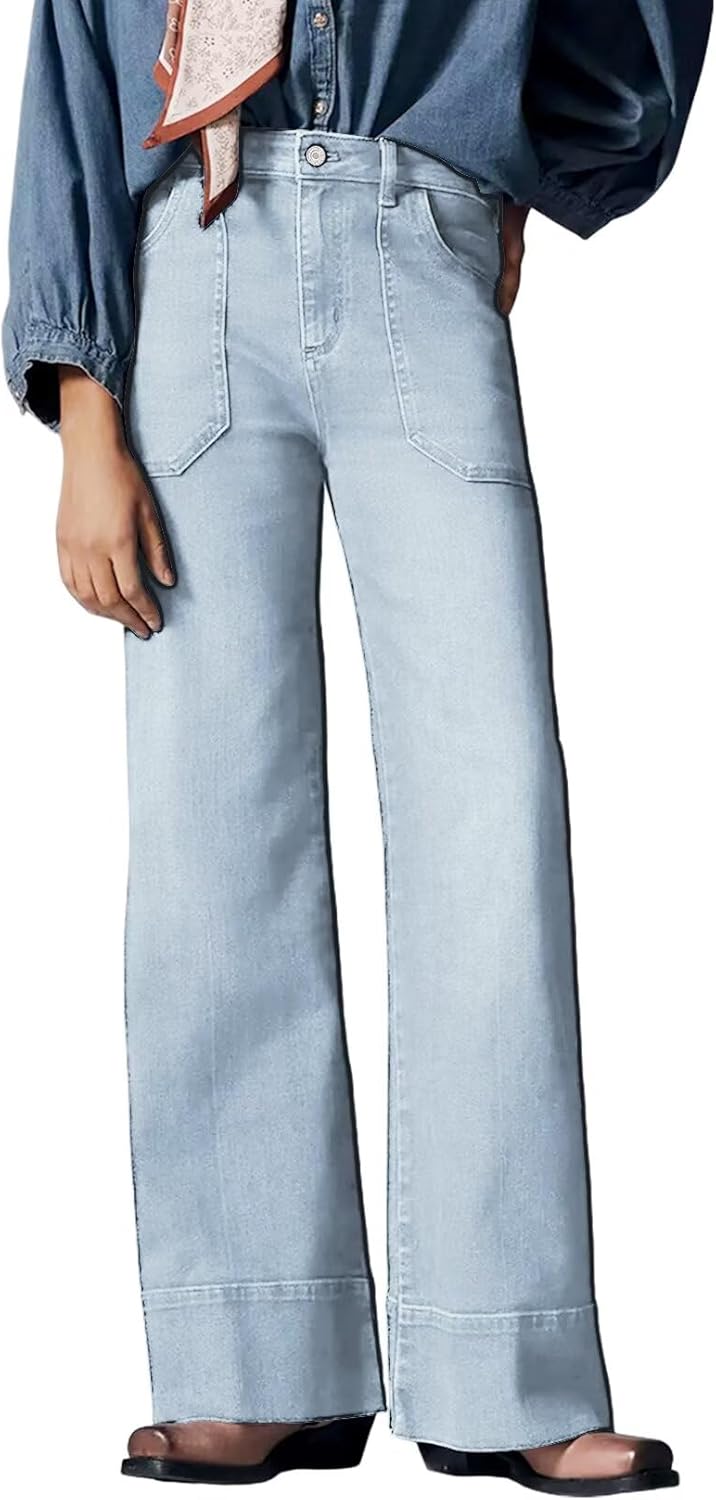 Allimy Women's High Waisted Wide Leg Baggy Jeans for Fall 2025