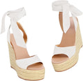 Womens Espadrilles Wedges Sandals Heels Open Toe Lace Up (Style K63R)