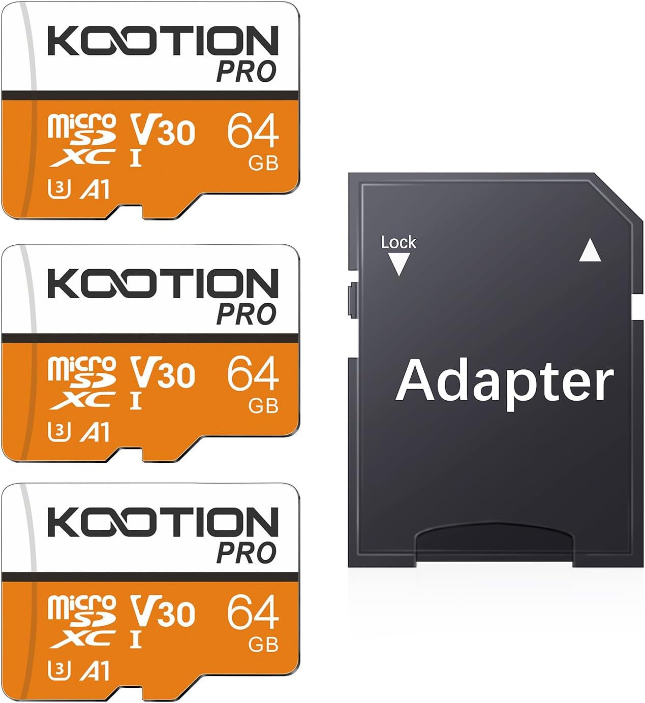 High-Speed 64GB Micro SD 3 Pack for 4K Videos