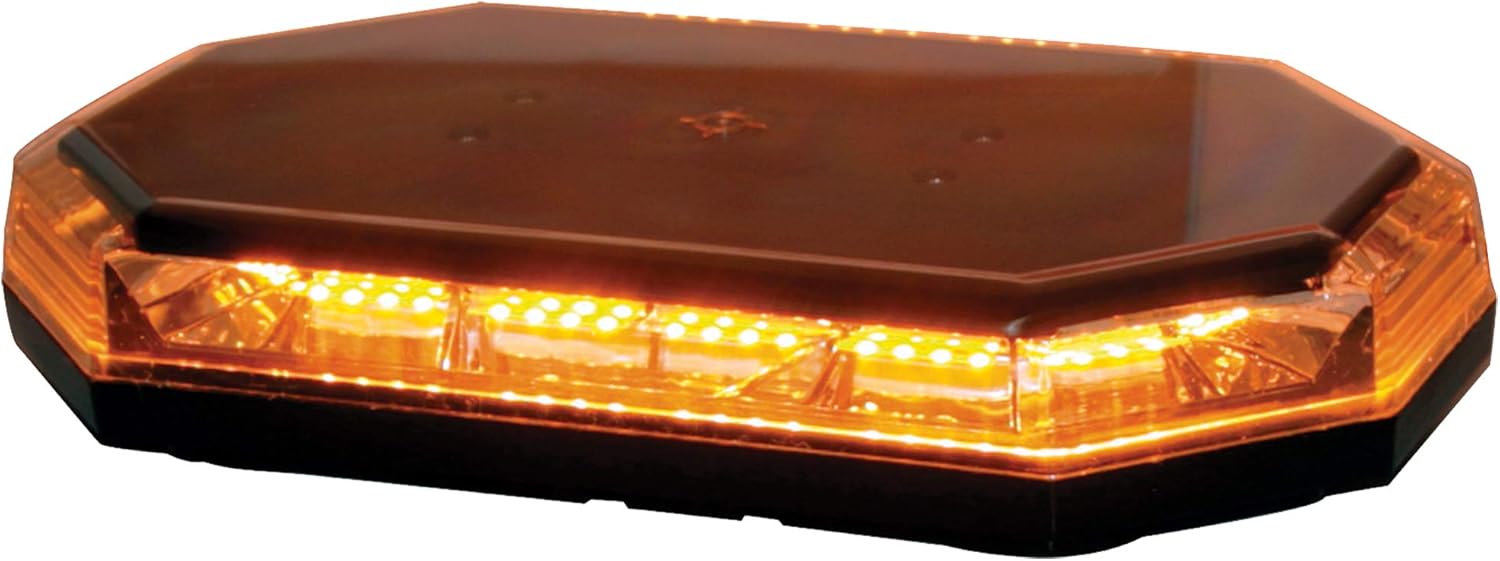 15in Amber LED Mini Light Bar with 10 Flash Patterns for Safety