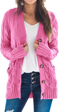 Goranbon Women's Cable Knit Cardigan - Soft Layering Staple