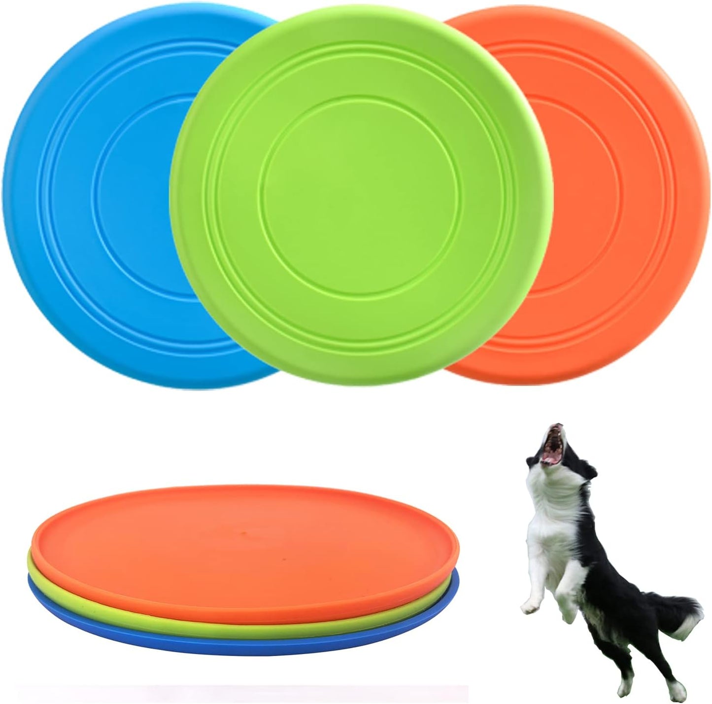 XIGOU Floating Dog Disc Set - Safe Teeth, Water Play, 3-Pack