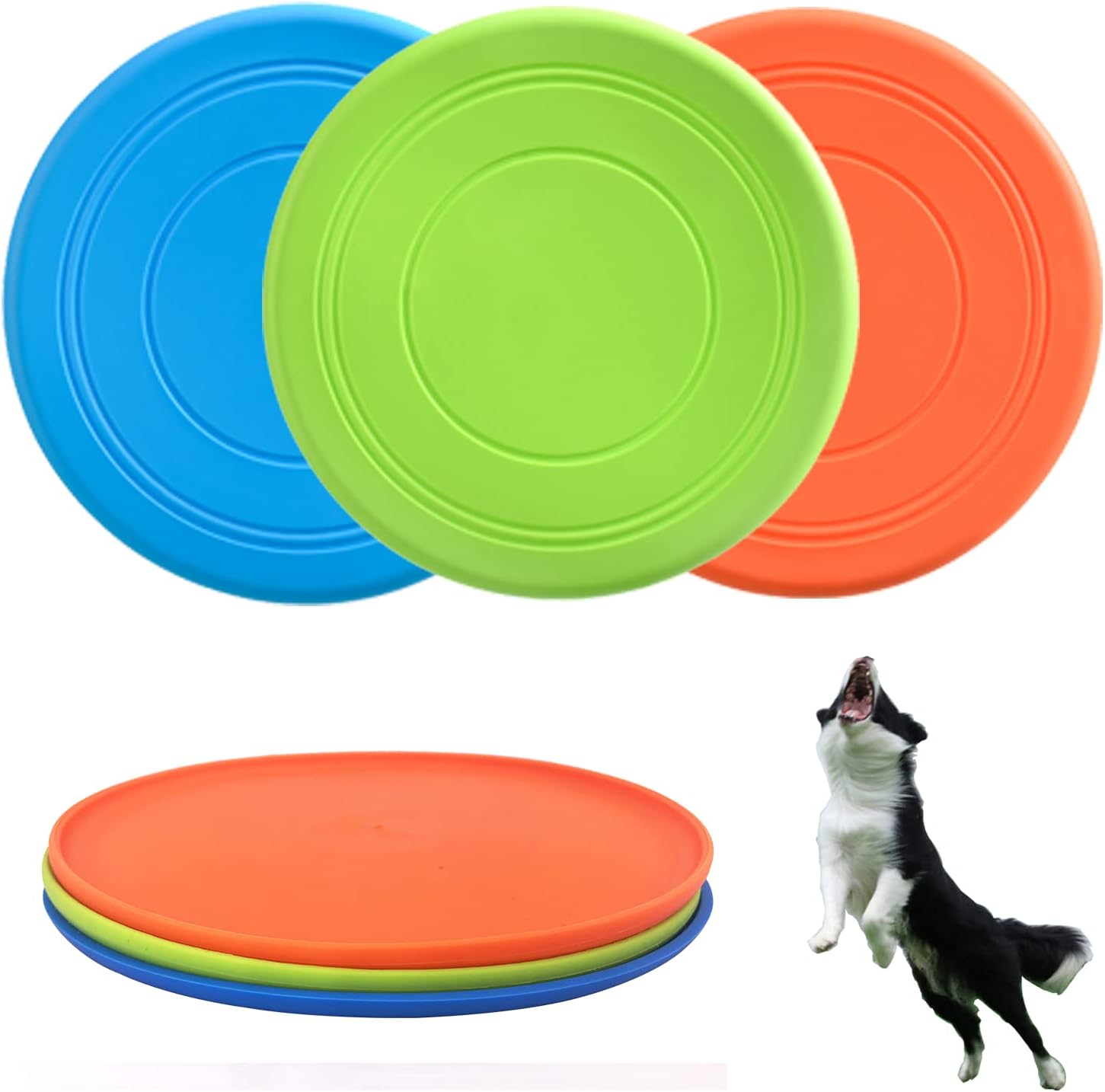 XIGOU Floating Dog Disc Set - Safe Teeth, Water Play, 3-Pack