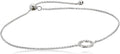 1/10 ct TW Diamond Geometric Circle Adjustable Bracelet - Dainty Bolo