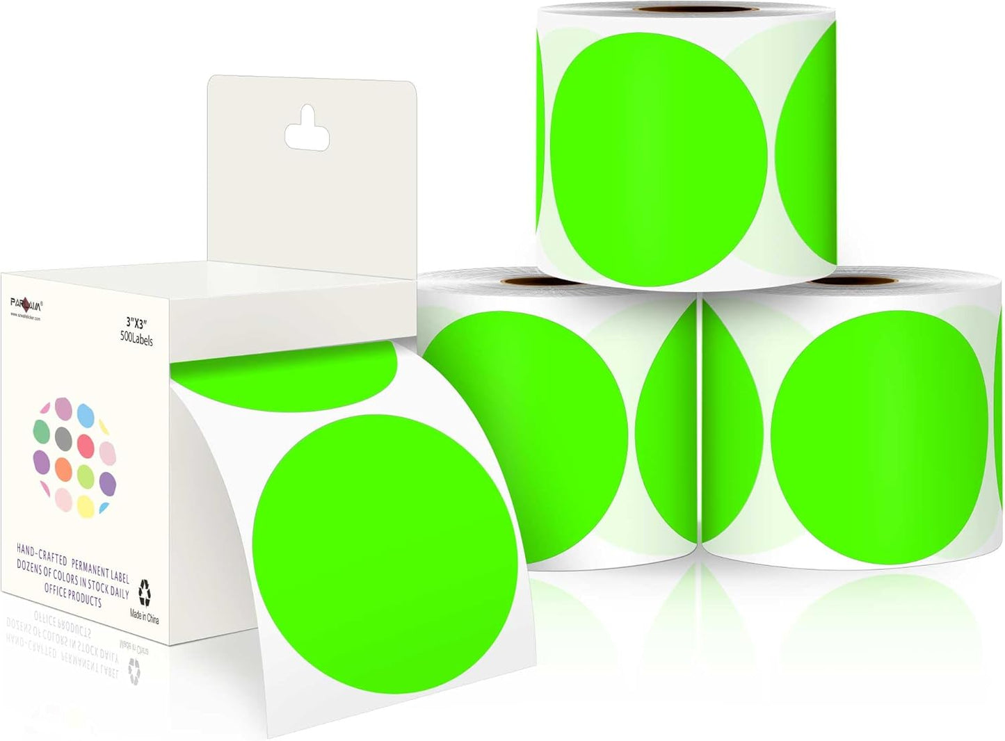 Fluorescent Green Coding Labels Stickers for Office and Home