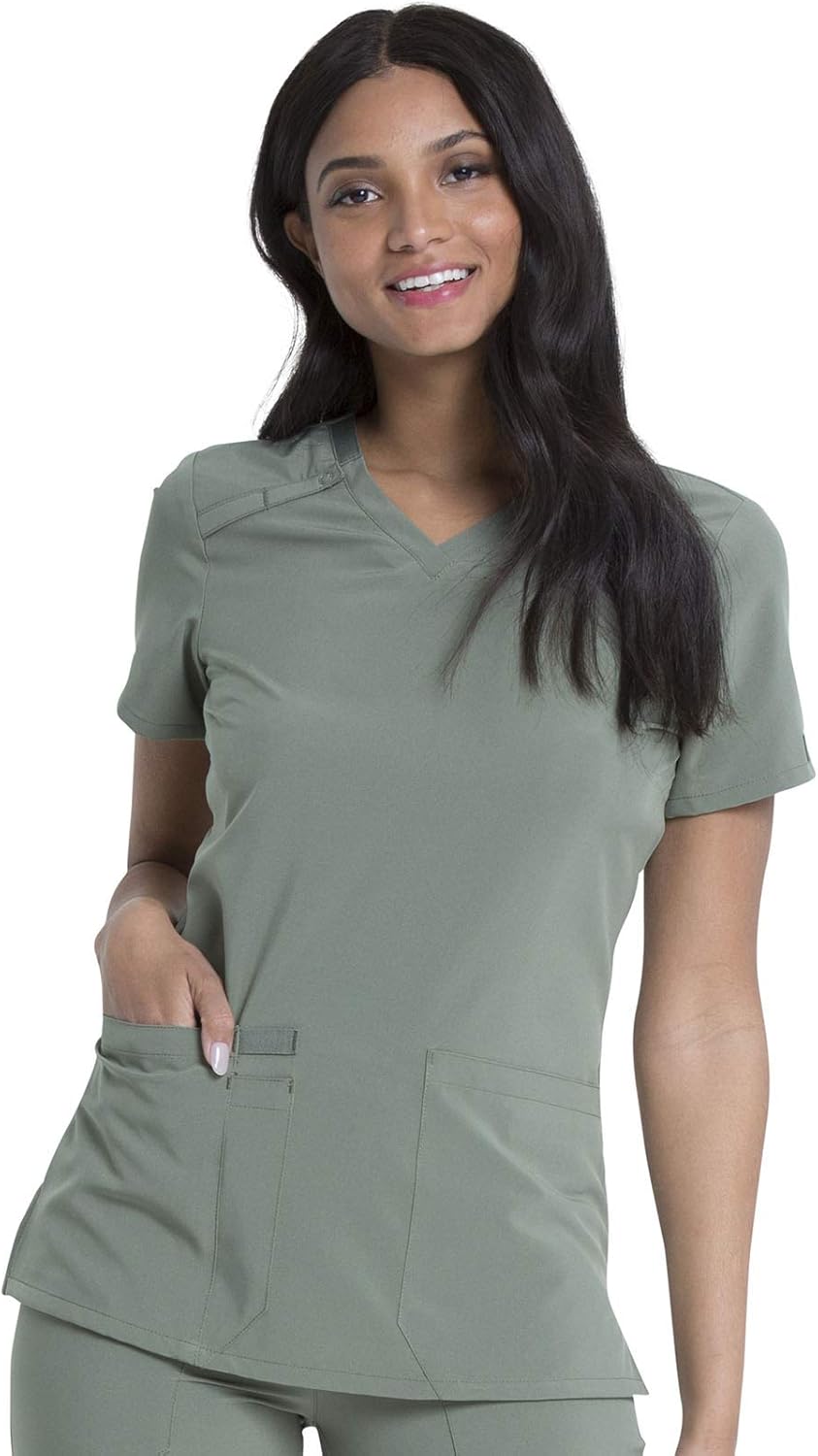 Dickies Women's V-Neck Scrub Top with Pockets for Comfort