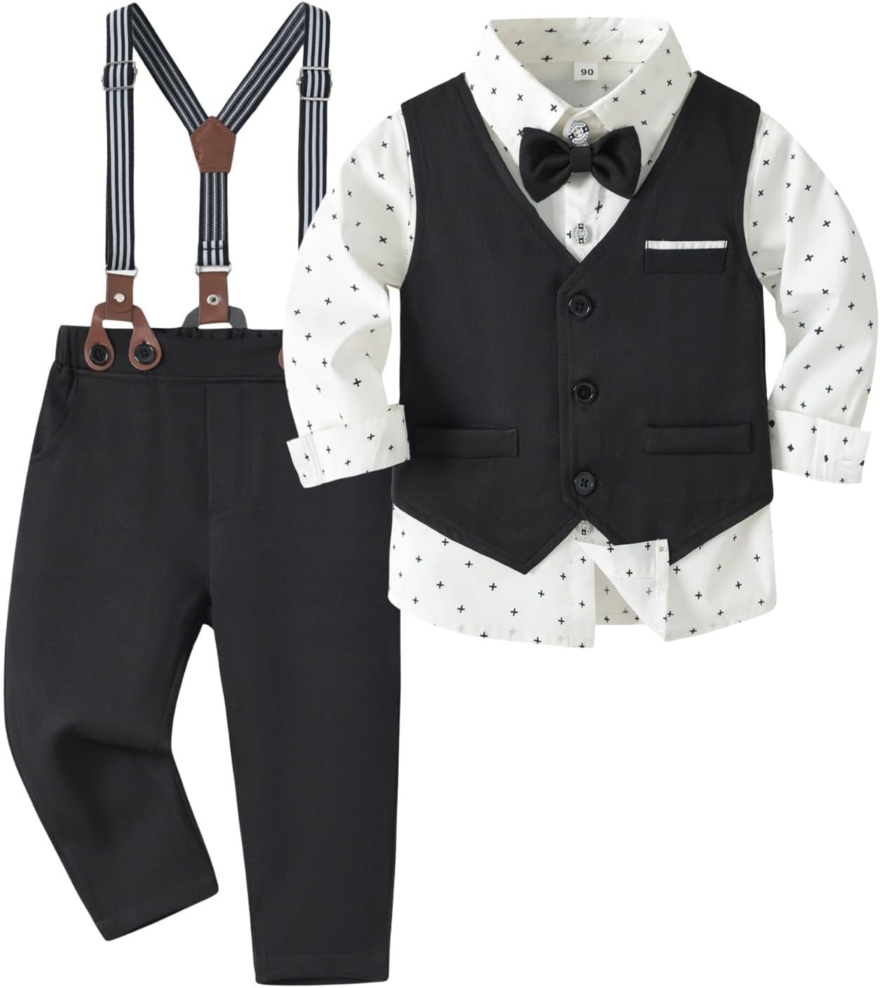 Volunboy Baby Boy Suit 3 Piece Vest Formal Outfit for Kids