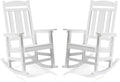LUE BONA Outdoor Rocking Chairs Set of 2 - Oversized Weather Resistant