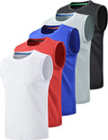 Men's Stretch Cool Dry Muscle Tank Tops Pack of 5 (Style PZLK)