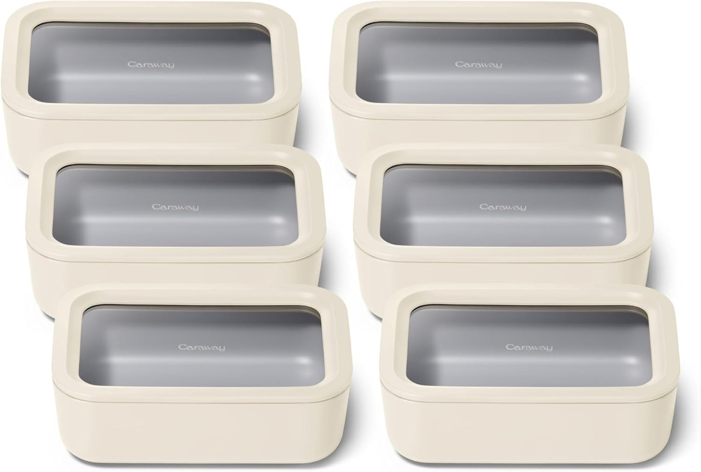 Caraway 6pc Glass Food Storage Set for Easy Meal Prep