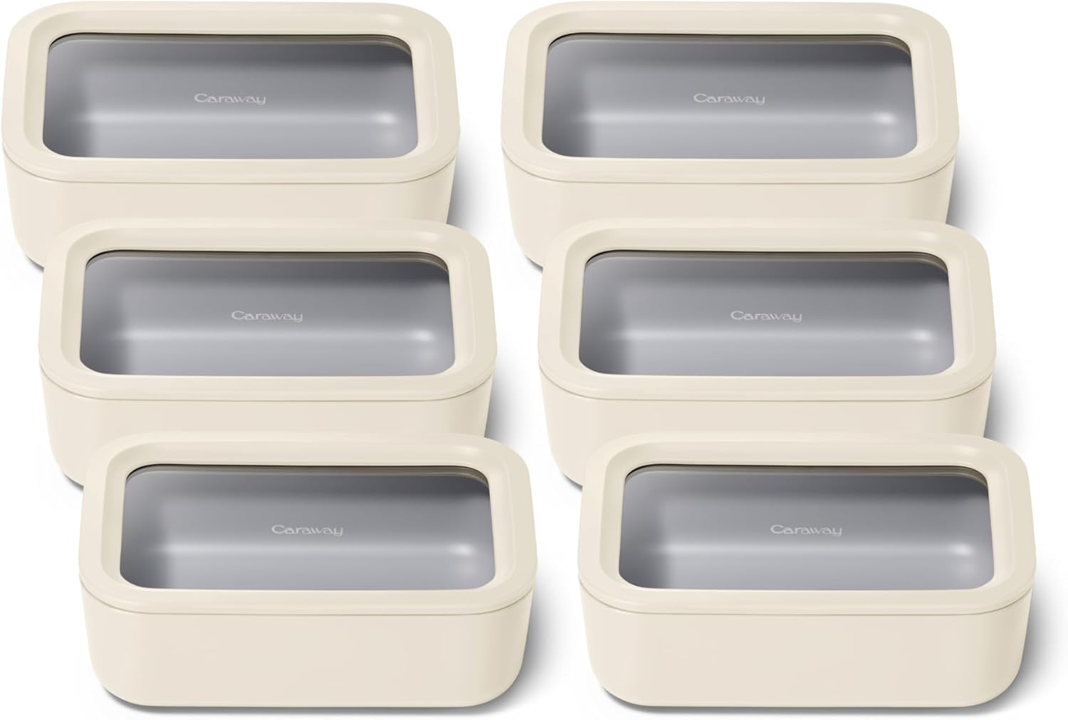 Caraway 6pc Glass Food Storage Set for Easy Meal Prep
