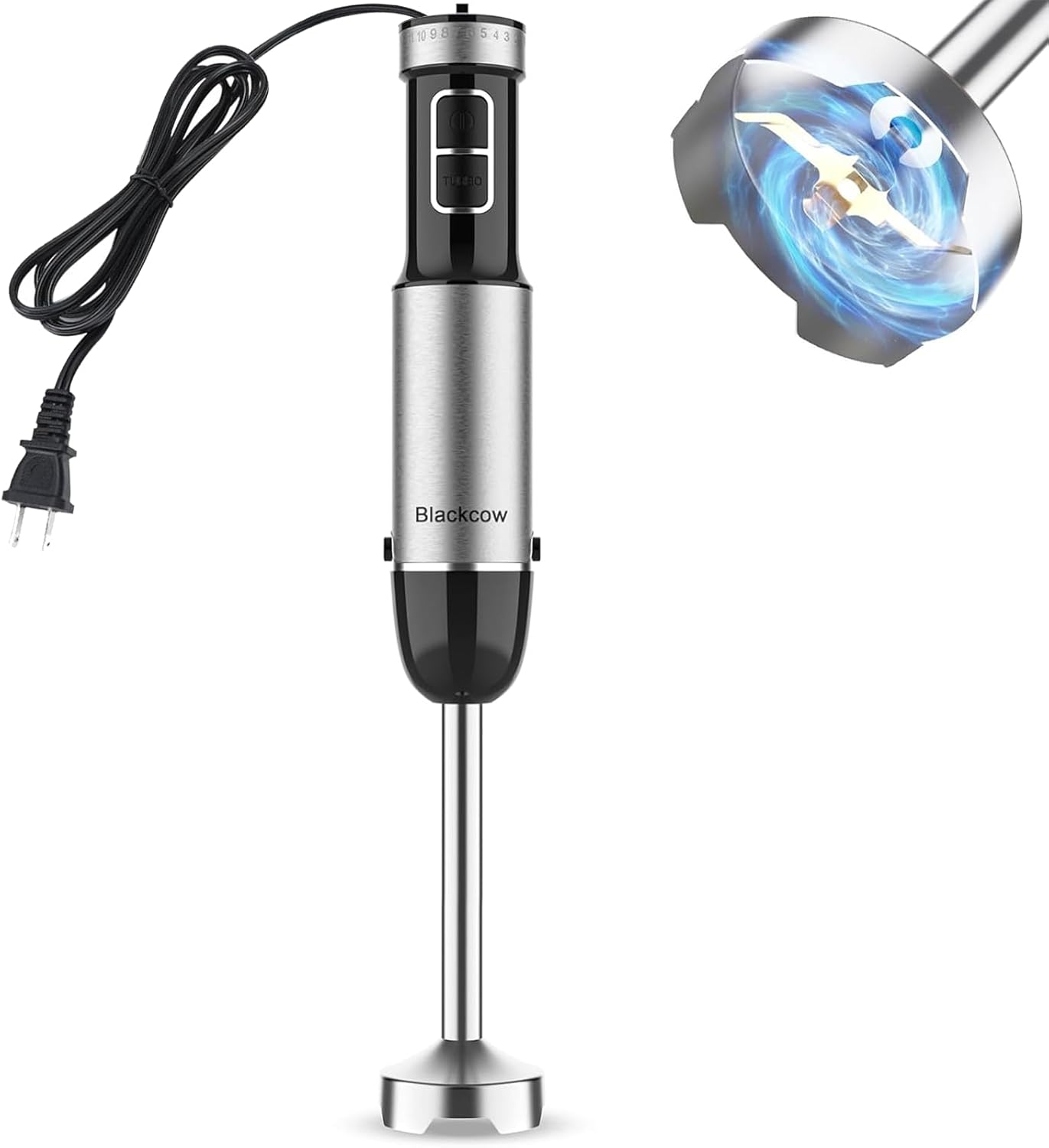 800W Hand Blender with Titanium Blades - 12 Speeds for Perfect Blends!