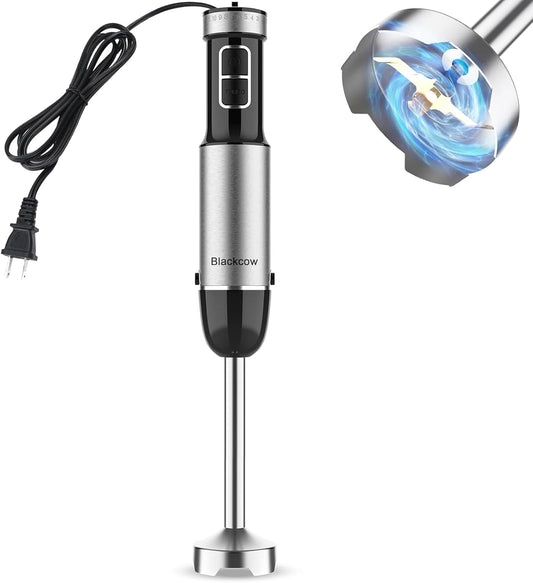 800W Hand Blender with Titanium Blades - 12 Speeds for Perfect Blends!