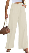 Wide Leg Pants for Women High Waisted Work Trousers - Flowy Office Two