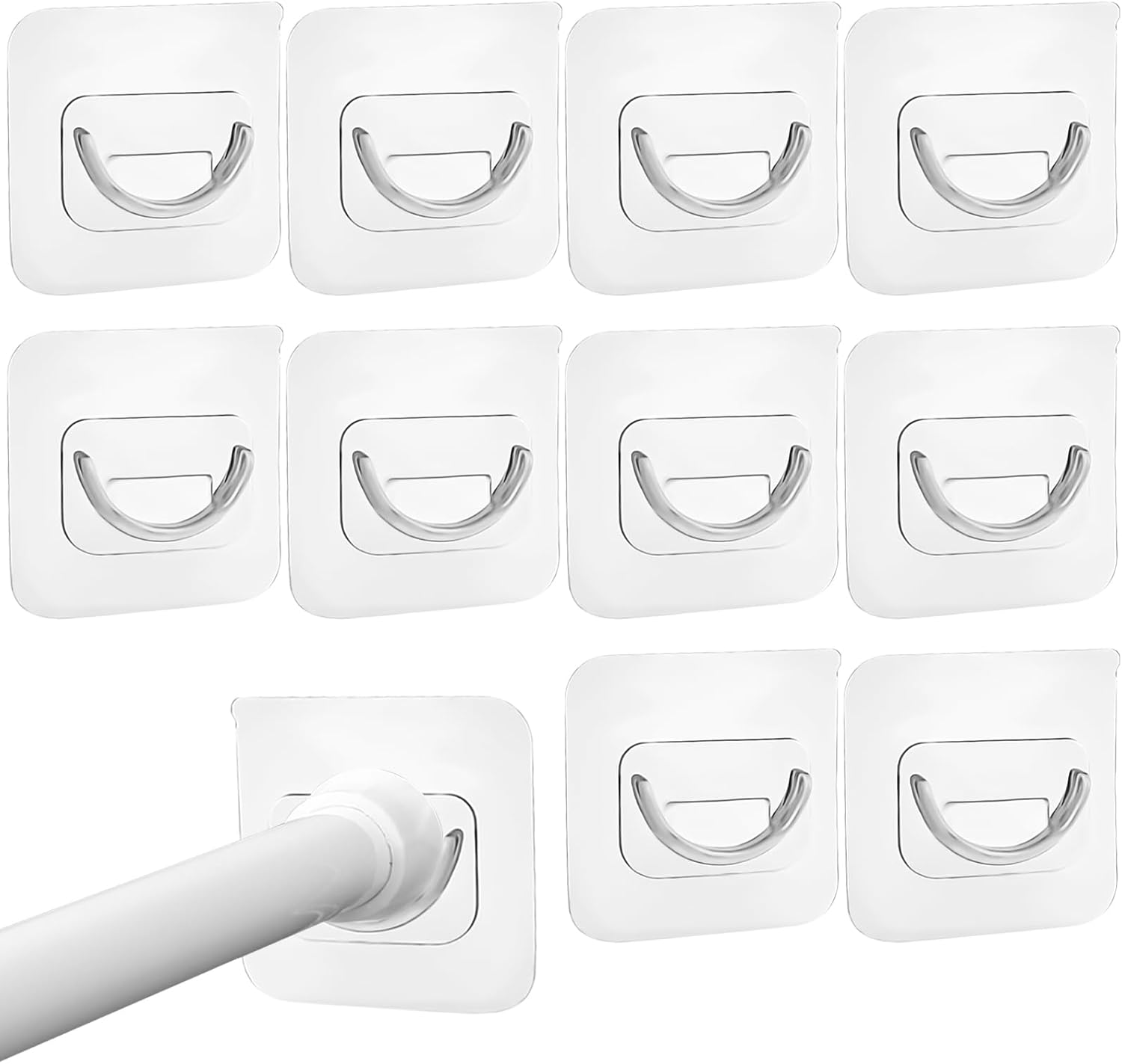 Adjustable Adhesive Curtain Rod Holder Set