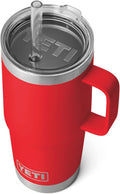 25 oz Rambler Tumbler with Handle and Straw Lid - Rescue Red