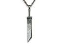 925 Sterling Silver Fantasy Cloud Buster Sword Necklace for Men