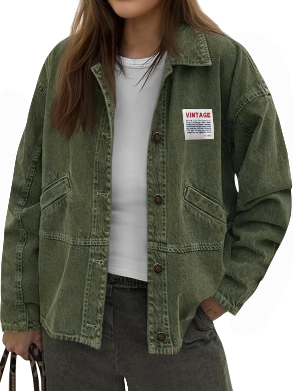 Cicy Bell Womens Oversized Denim Jackets for Trendy Style