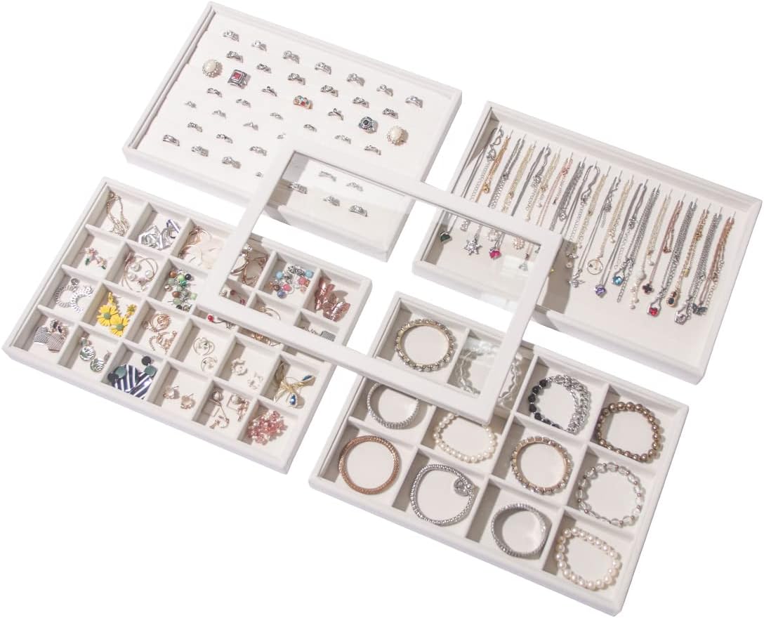 Coward Set of 5 Stackable Jewelry Organizer Tray for All Jewelry