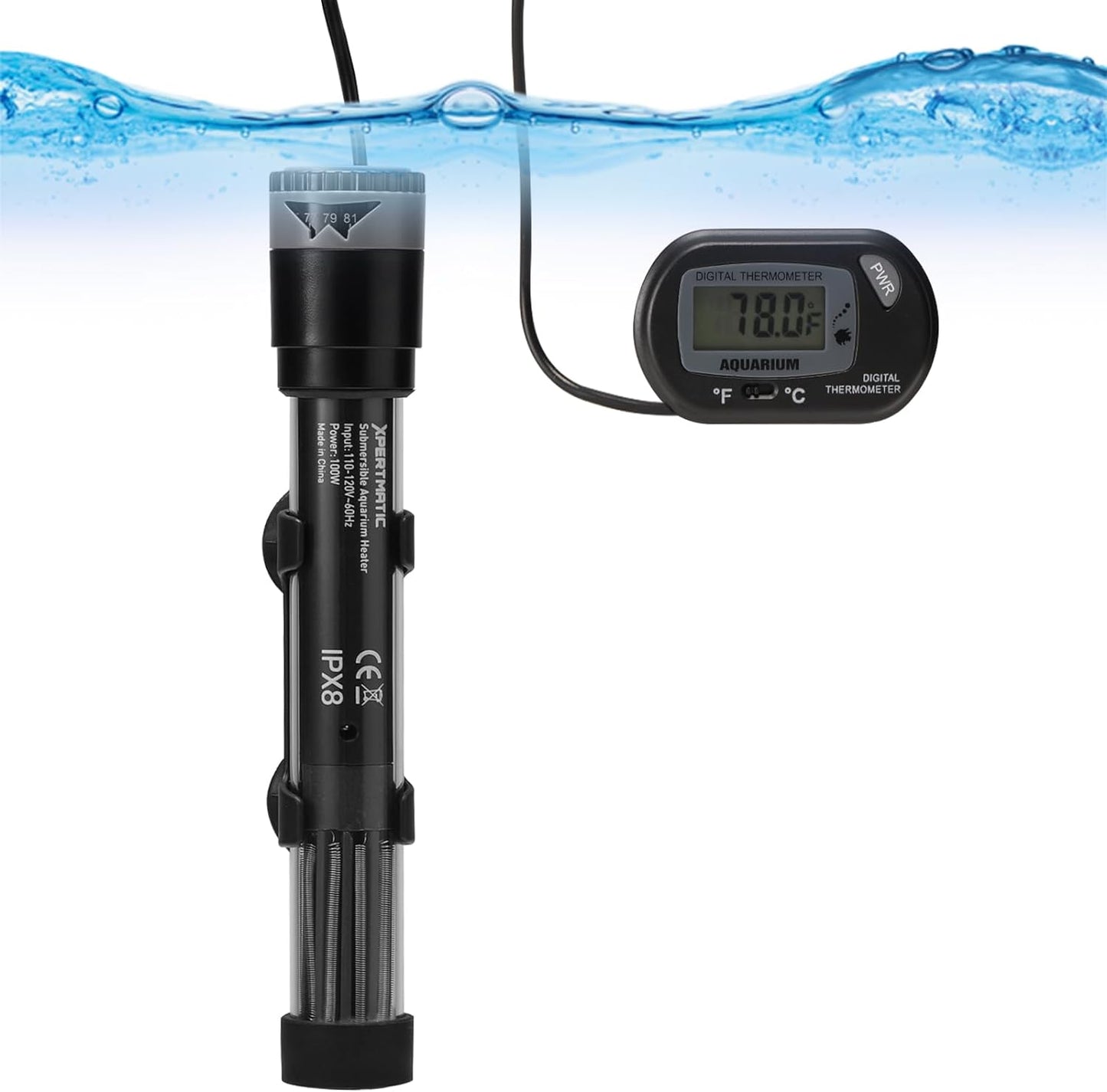 SainSmart 100W Fish Tank Heater, Precise Temperature Control