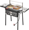 Outdoor Propane Deep Fryer Double Burners - 4 Gal Capacity