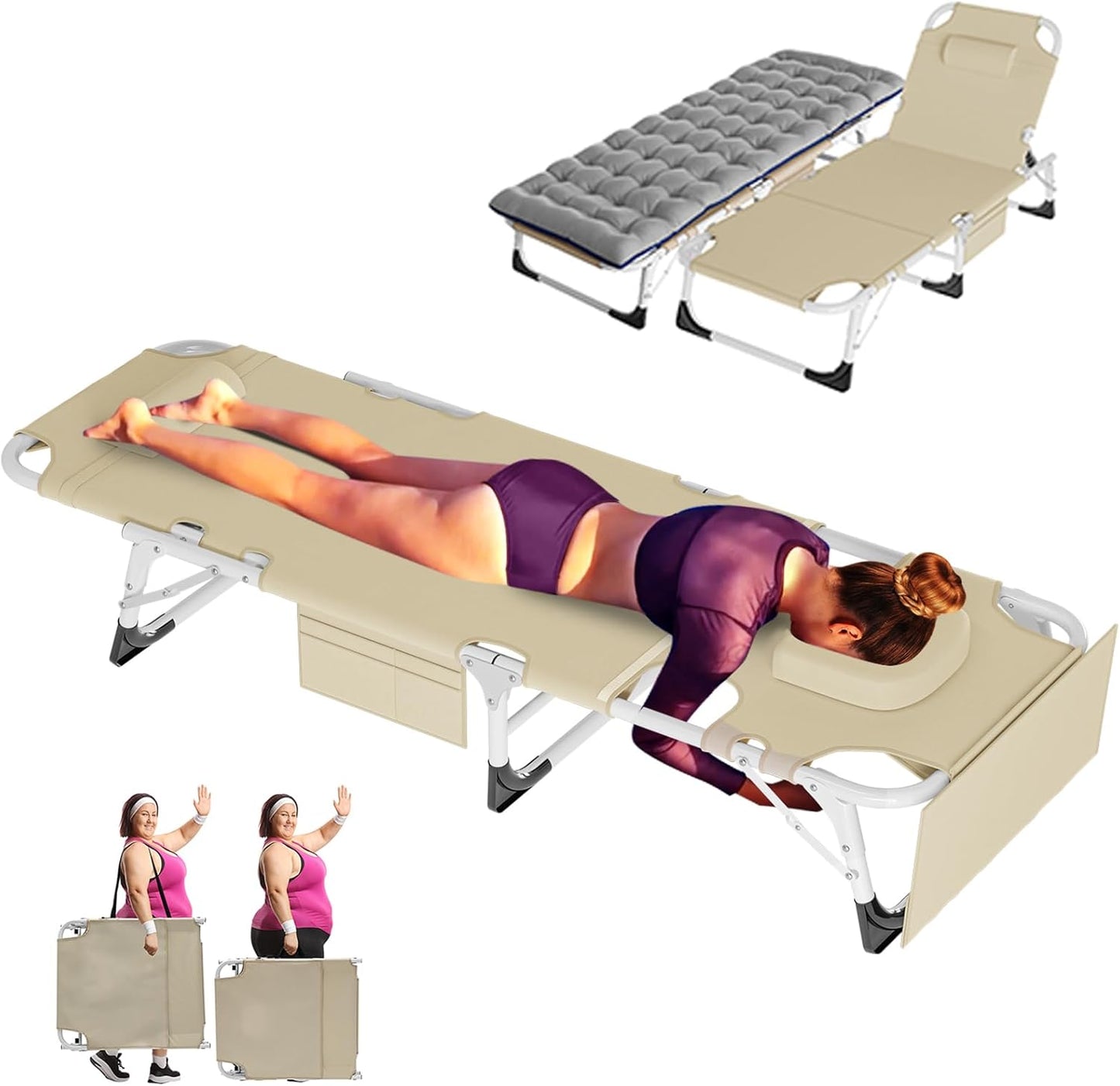 ABORON 3 in 1 Sun Tanning Chair for Beach and Poolside Relaxation