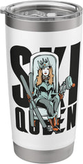 Ski Queen Motif Insulated Tumbler - Fun Skier Design for Winter