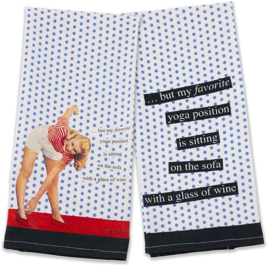 Anne Taintor Vintage Style Yoga Tea Towel Set