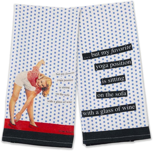 Anne Taintor Vintage Style Yoga Tea Towel Set