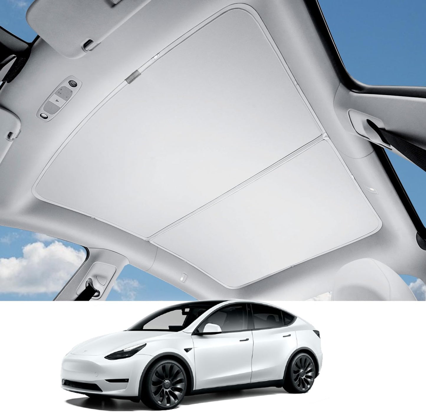 HALOBLK Non-Sag Glass Roof Sunshade for Tesla Model Y 2021-2024