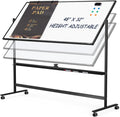 Dry Erase Whiteboard Easel on Wheels TANKEE 48in x 32in - Double Sided