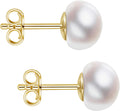 Handmade Pearl Earrings Sterling Silver Button Studs - Timeless Style