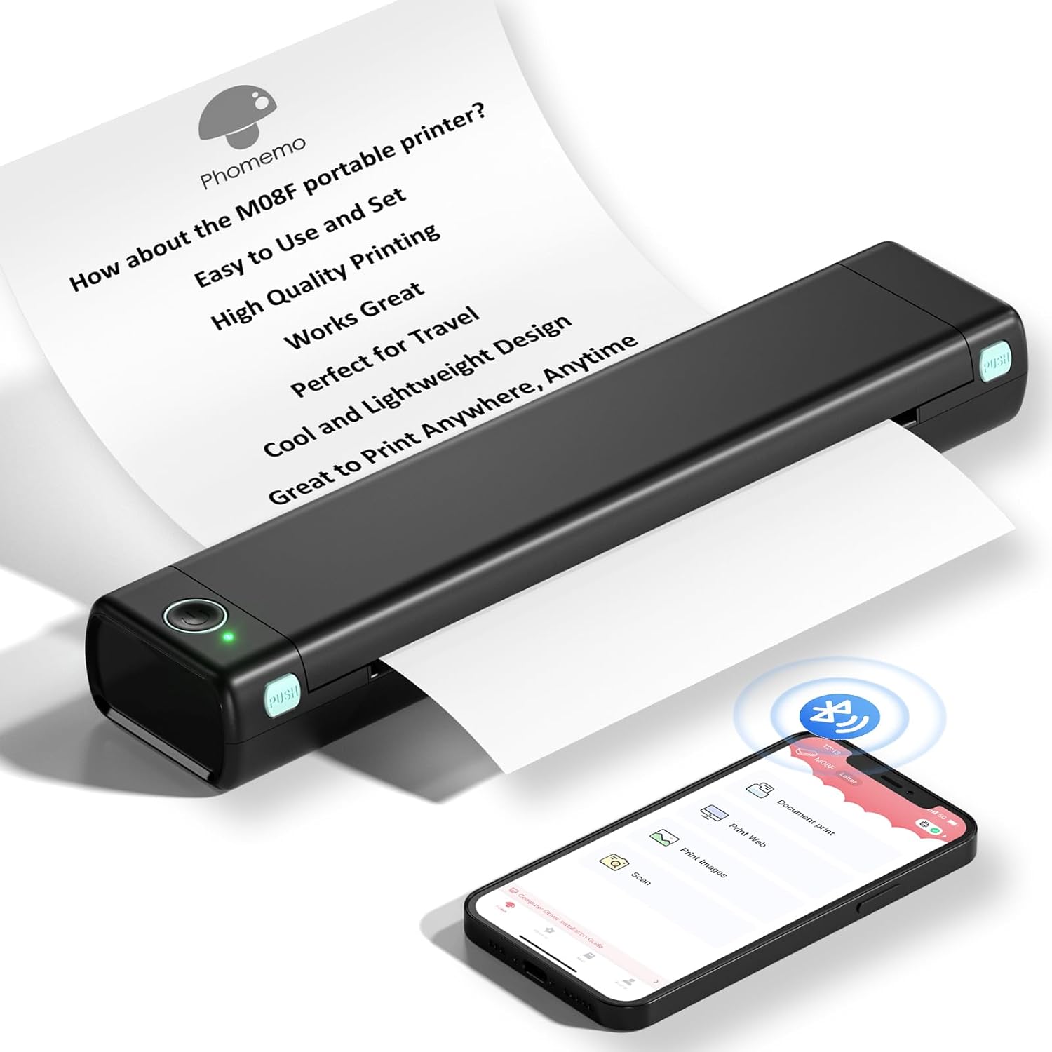 Phomemo M08F Portable Thermal Printer - Wireless, Compact & Inkless!