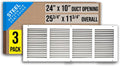 Fits 24x10 Duct Opening Steel Return Air Grille - 3 Pack