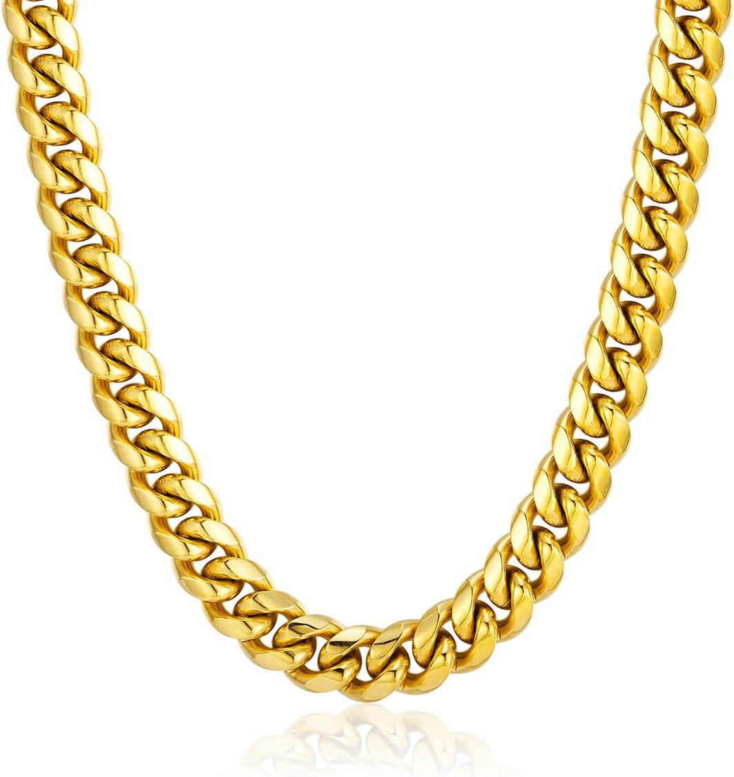 ChainsPro Chunky Miami Cuban Link Chains for Men - Durable Jewelry
