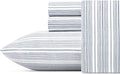 Nautica King Size Percale Sheets, Beaux Stripe Navy - Crisp & Cool