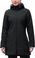 33,000ft Women's Waterproof Softshell Long Rain Jacket - Warm hood