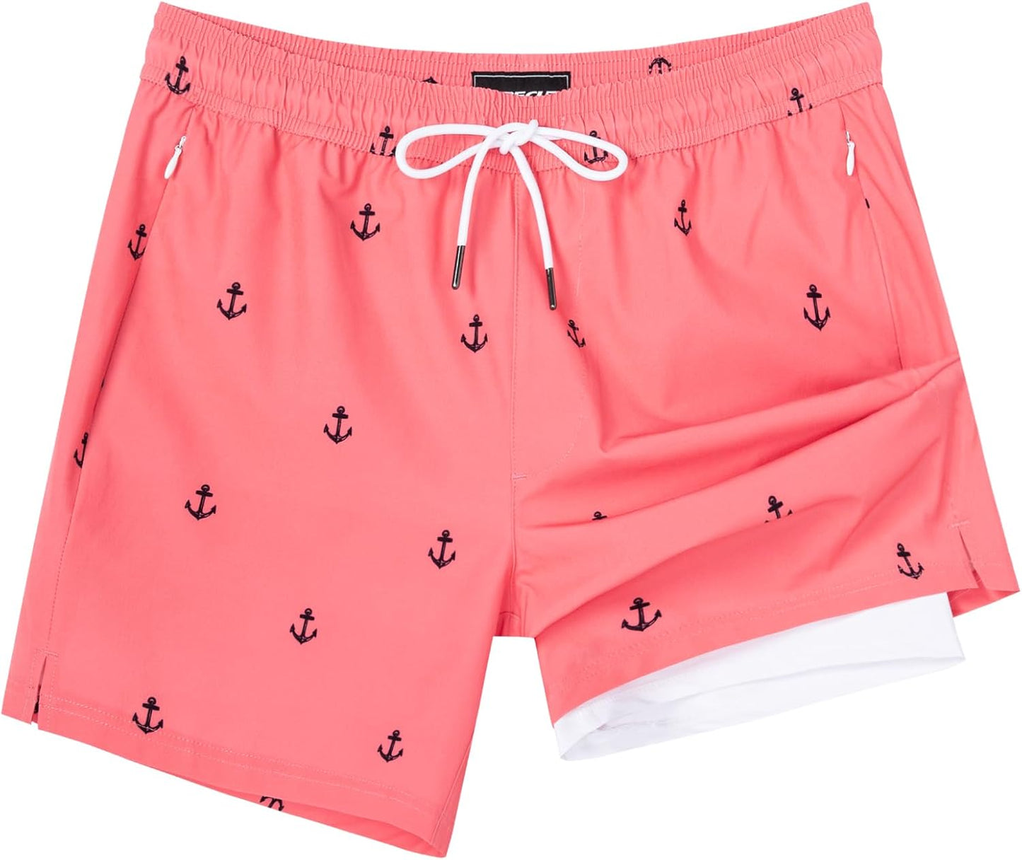 Quick Dry 5 Inch Swim Trunks with Compression Liner for Men