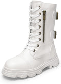 DREAM PAIRS Girls Combat Boots with Side Zipper for Kids