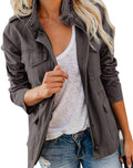 Womens Military Canvas Anorak Jacket - Lightweight Utility Coat