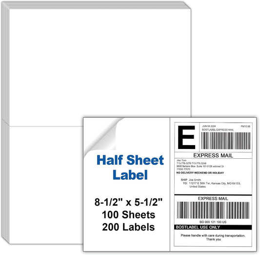 200 Self-Adhesive Shipping Labels by Bostlabel